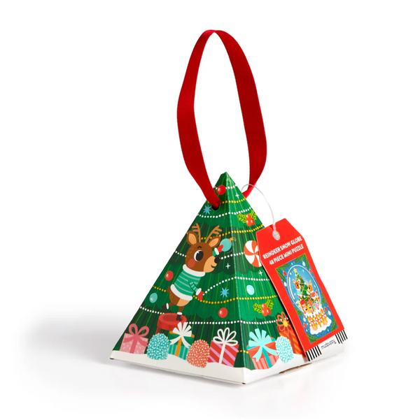 Reindeer Snow Globe 48 Piece Mini Puzzle Ornament