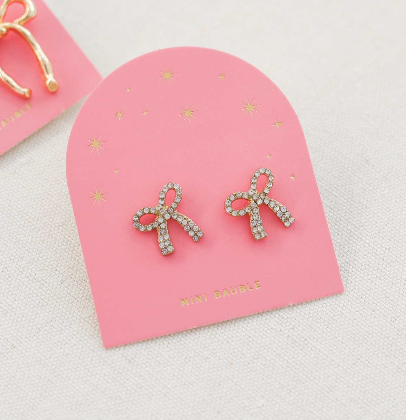 bow zirconia earrings