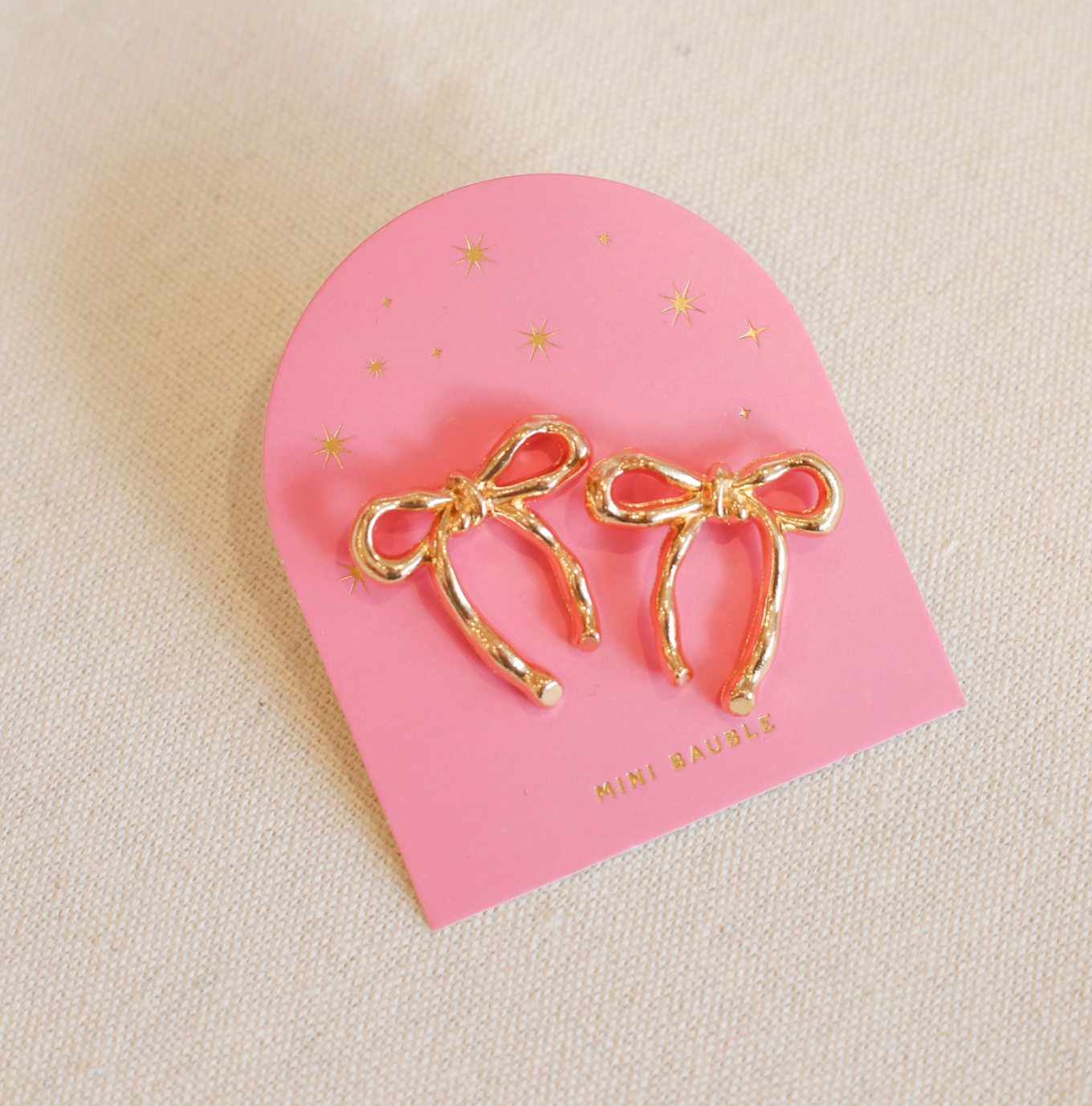 22K Golden Plated Bow Knot Stud Earrings