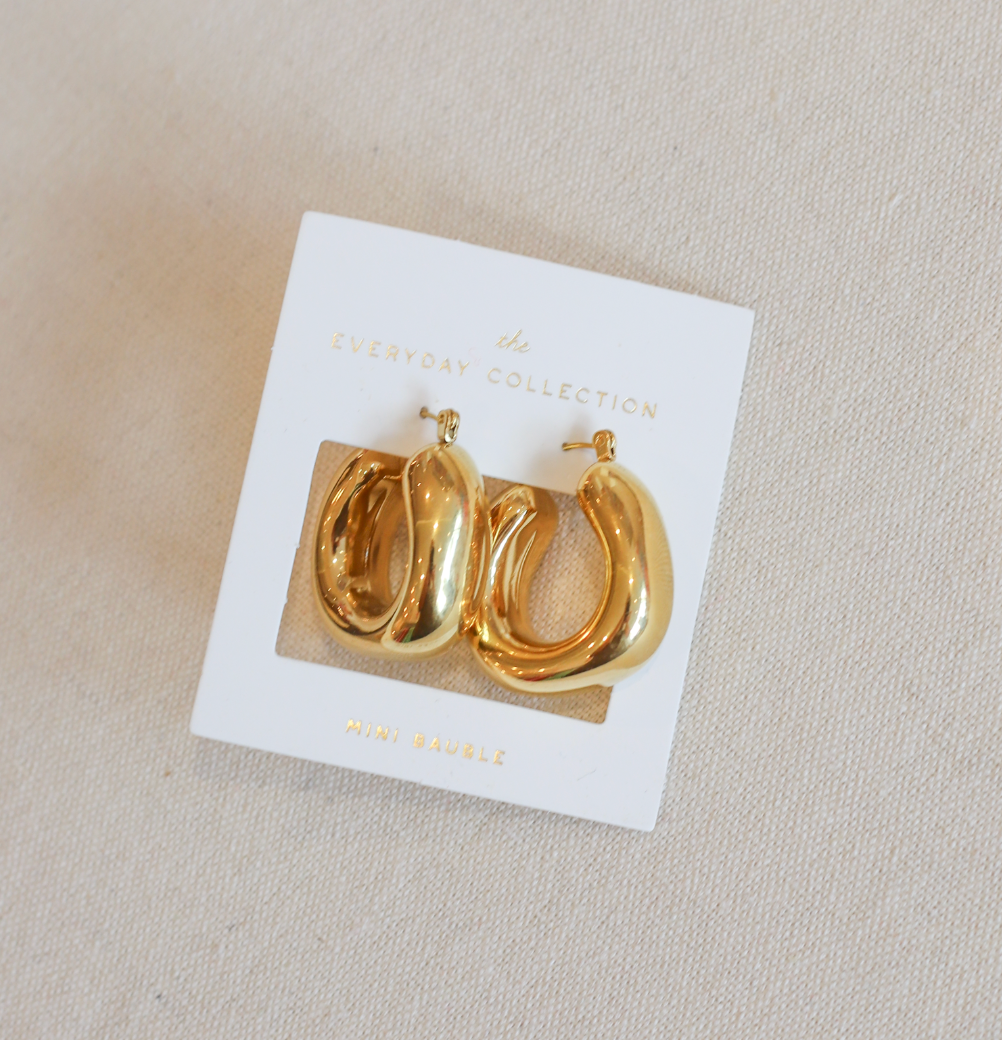 Vintage Style Hoop Earrings, Large Hollow Stainless Steel