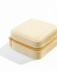 Pale Yellow Velvet Jewelry Box