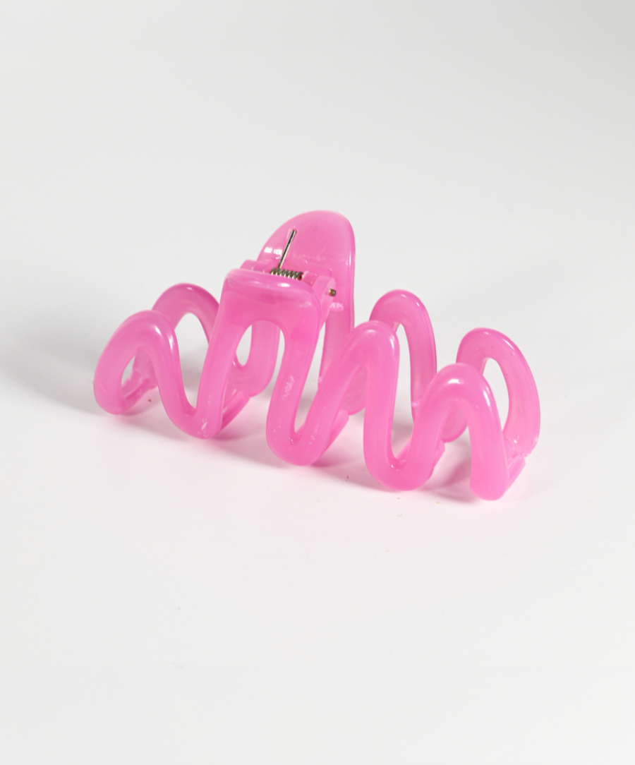 Squiggle Jelly Hair Claw, Pink