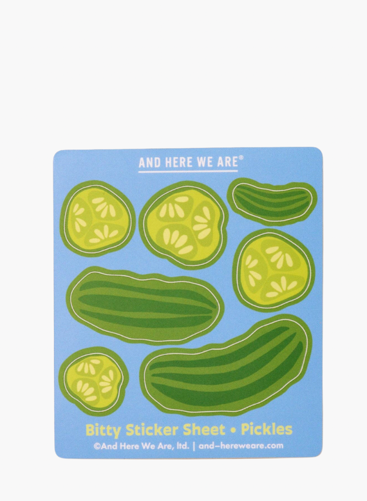 Bitty Vinyl Sticker Sheet—Pickles (7 little stickers)