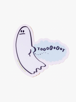 Clear Vinyl Sticker—Tootin' Ghost