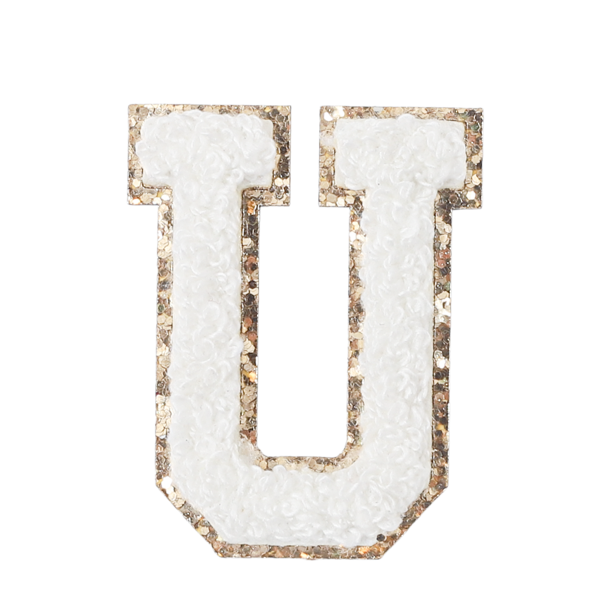 U - Letter Patch White