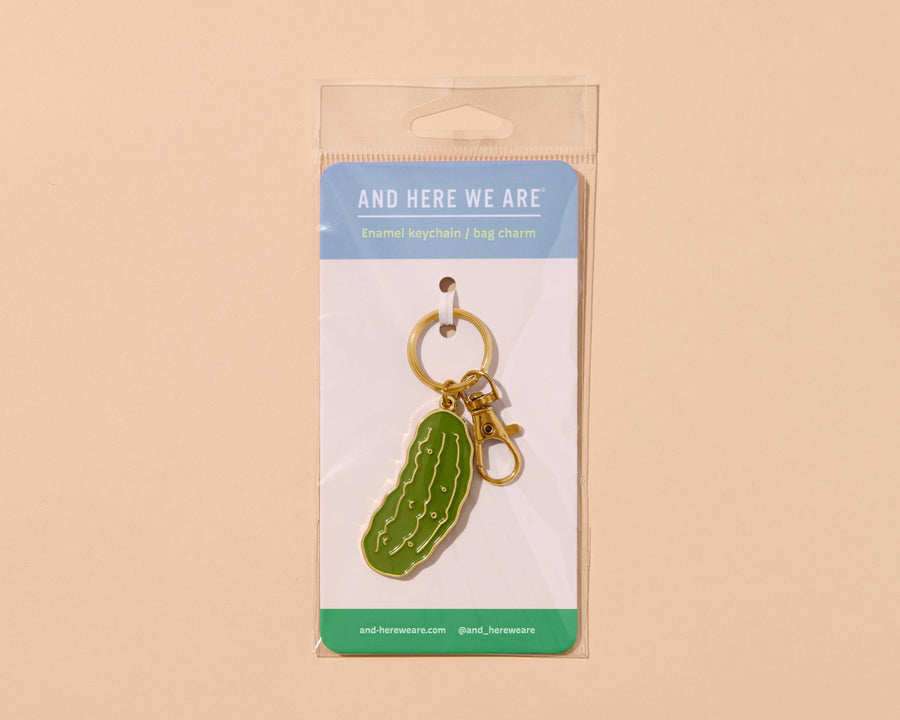 Enamel Keychain & Bag Charm—Pickle (Veggie, Foodie, Summer)