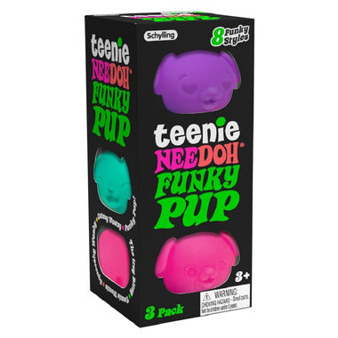 Box of 3 assorted colour Teenie Funky Pups from Nee Doh