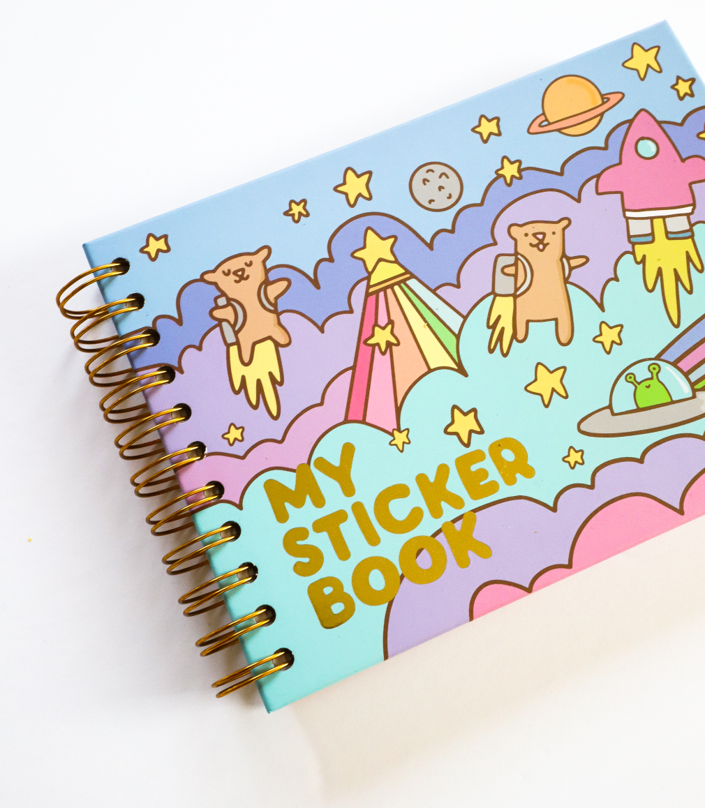 Bears in Space - Hardcover Retro Style Sticker Book