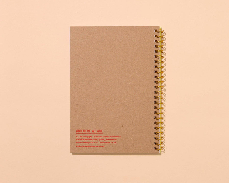 Letterpress A5 Lined Spiral Notebook—Pickles