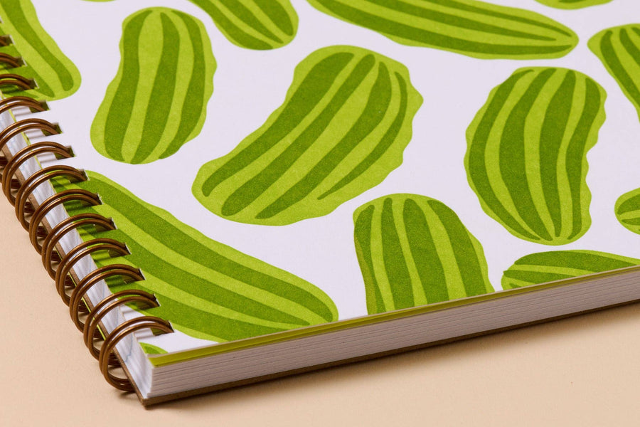 Letterpress A5 Lined Spiral Notebook—Pickles