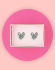 Heart Stud Earrings (Various Colours)