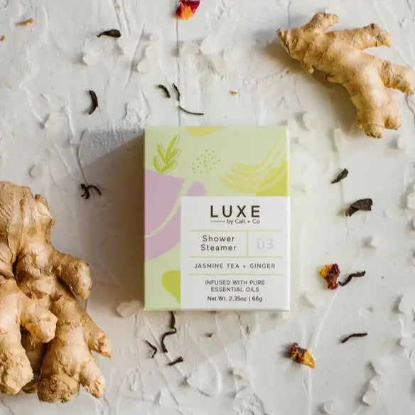 LUXE SHOWER STEAMER JASMINE TEA+GINGER