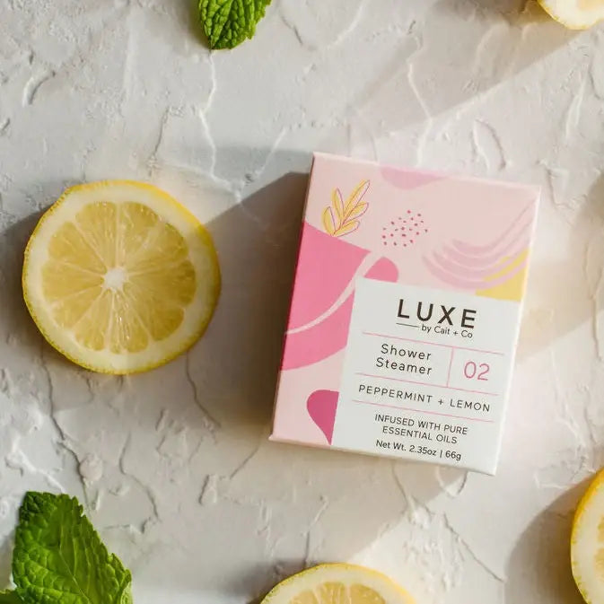 LUXE SHOWER STEAMER PEPPERMINT+LEMON