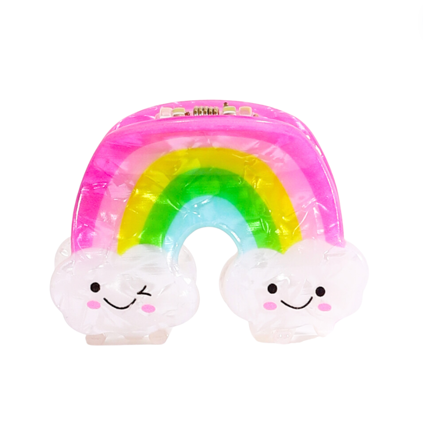 mini rainbow hair claw