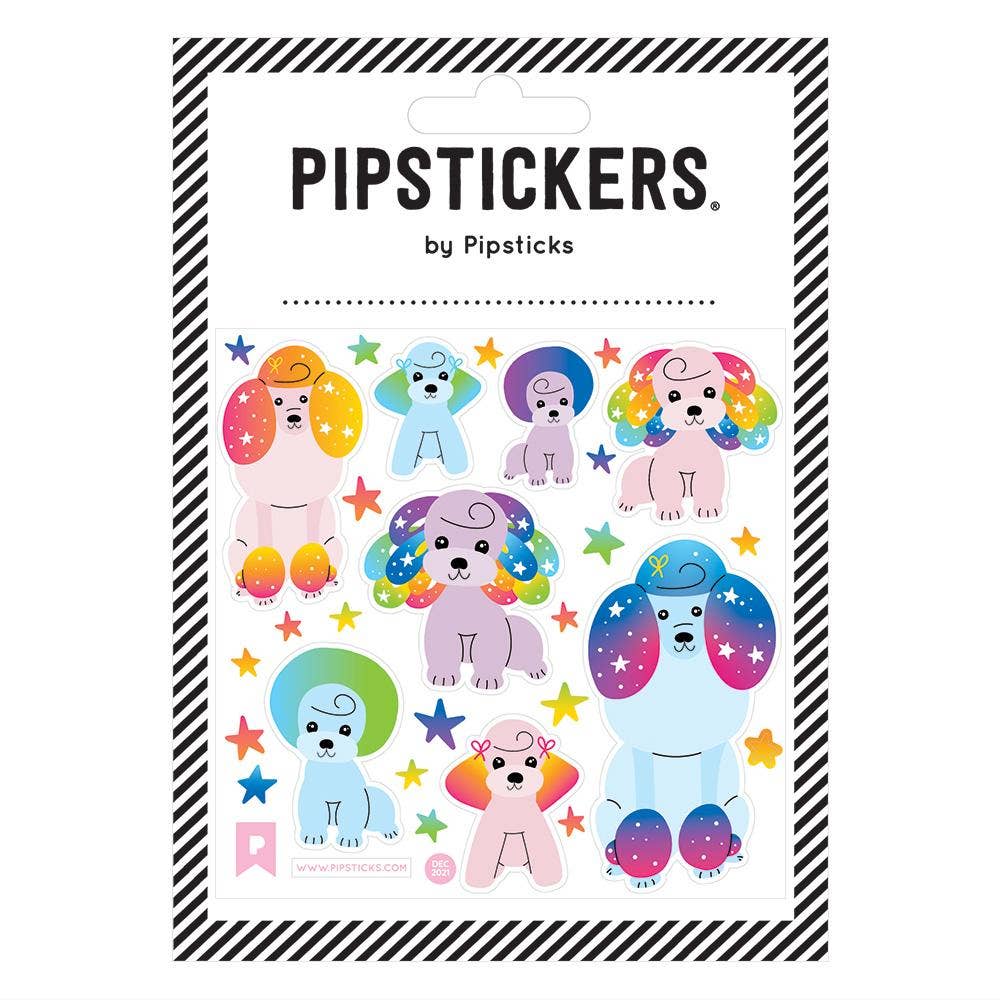 Colourful poodle stickers