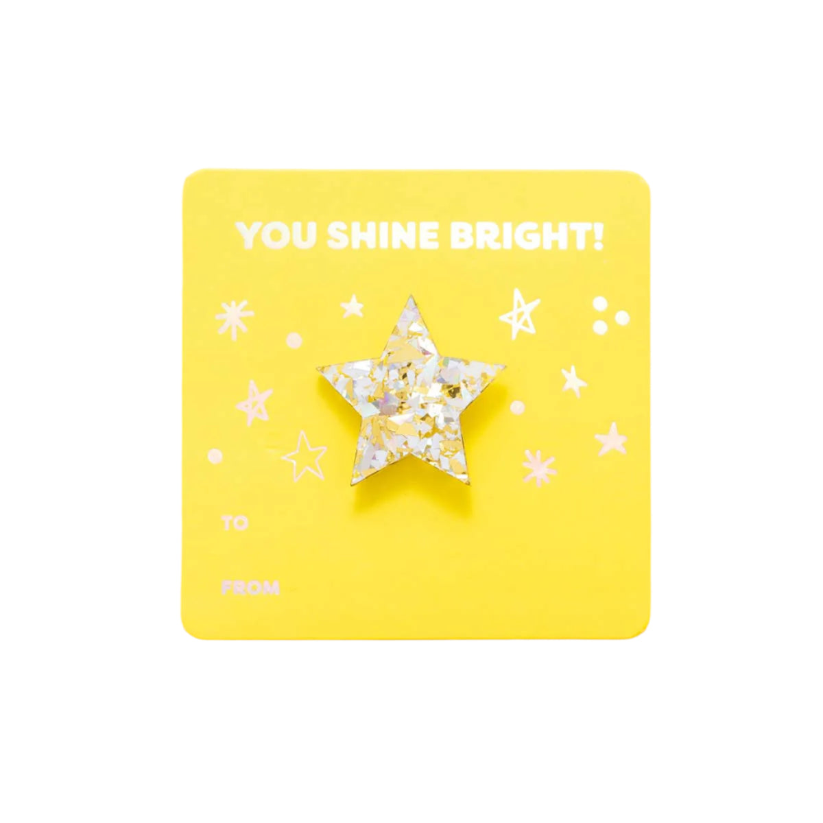 Pin Card - Star - Pearl + Gold Confetti