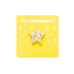 Pin Card - Star - Pearl + Gold Confetti