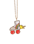 Roller Skate Pendant Necklace, 14k Gold Plated