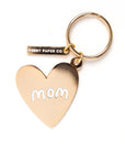Enamel Keychain, Mom Gold Heart