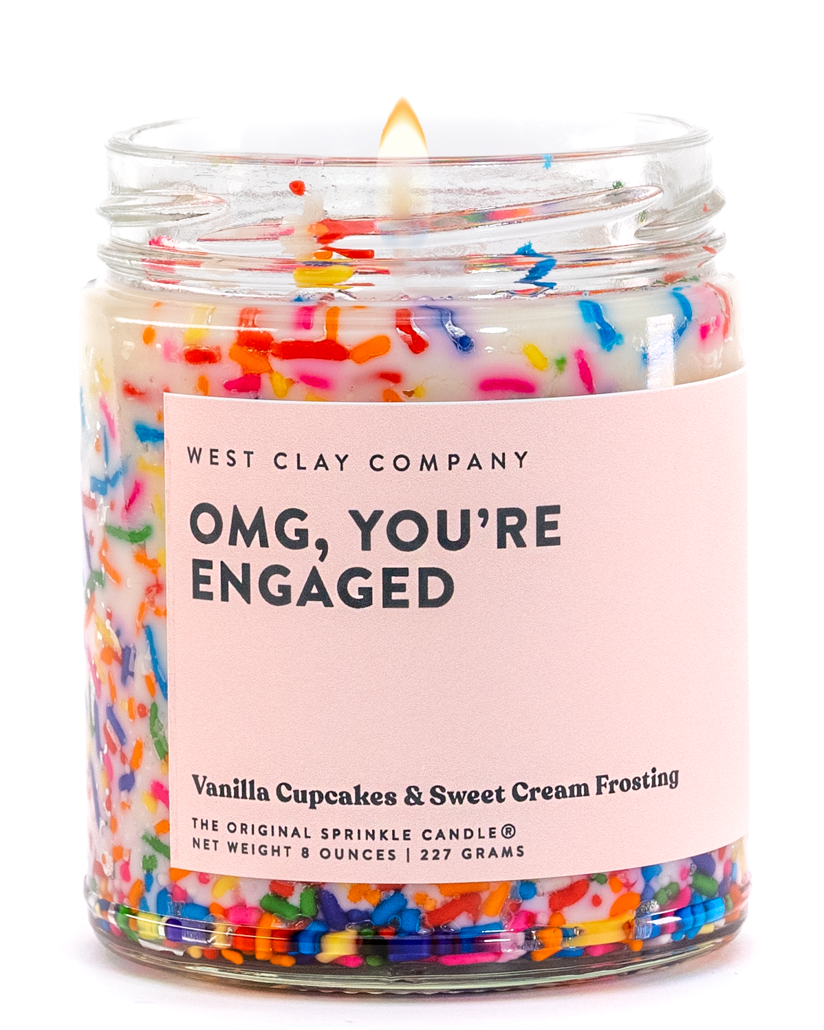 OMG, You&#39;re Engaged! Vanilla Cupcakes Sprinkle Candle