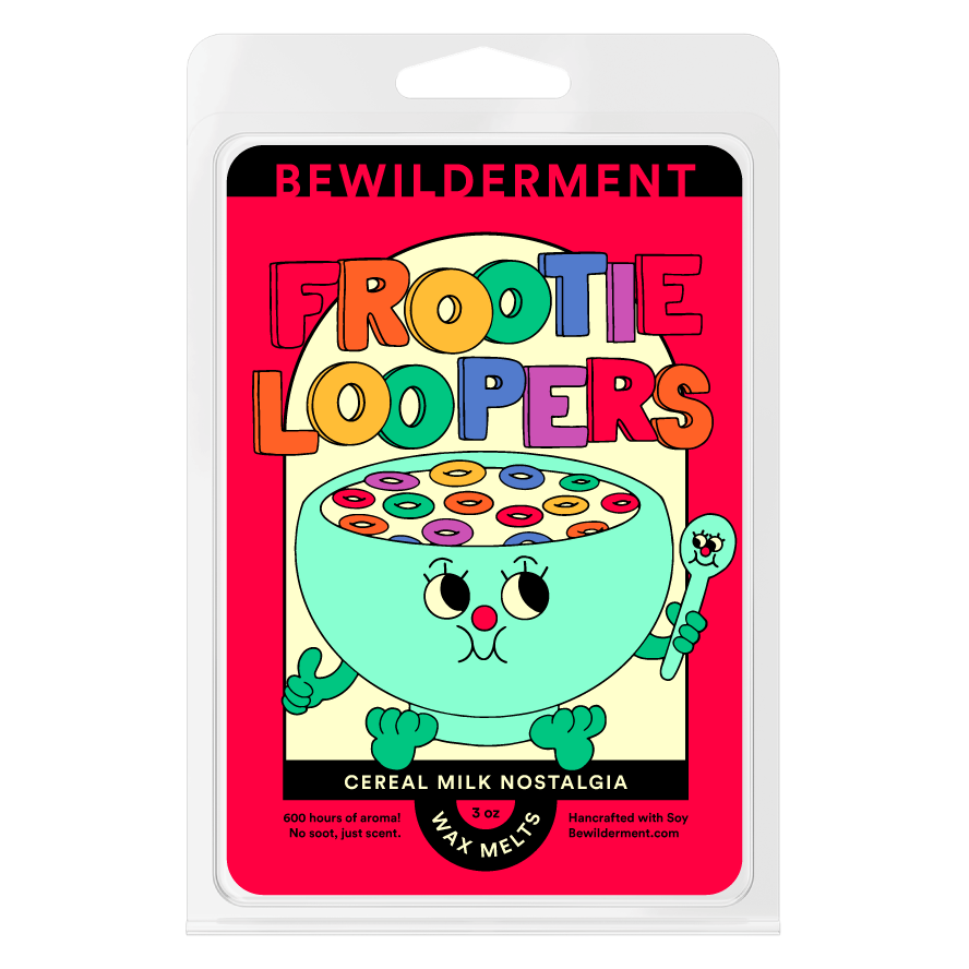 Frootie Loopers Wax Melts package with a cartoon bowl image