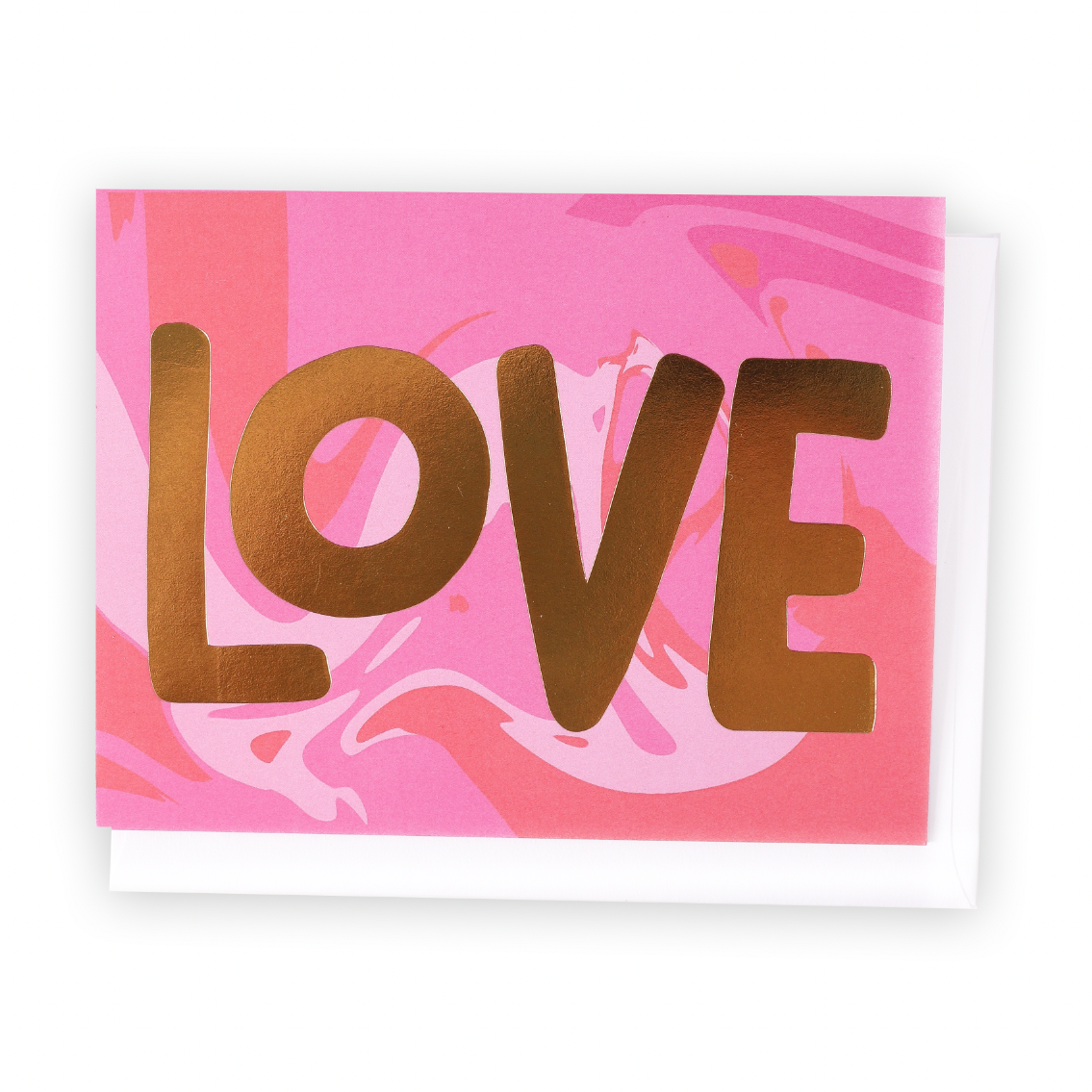 Love, Pink Marble Greeting Card