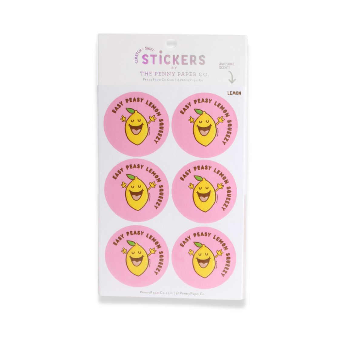 Easy Peasy, Lemon Squeezy, Lemon Scented Scratch and Sniff Stickers