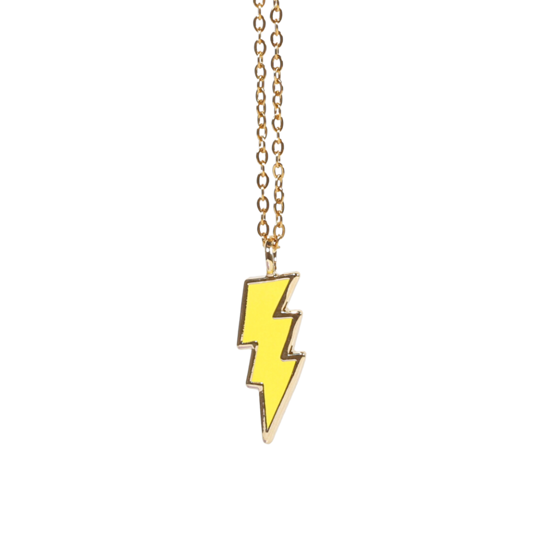 Lightning Bolt Pendant Necklace, 14k Gold Plated