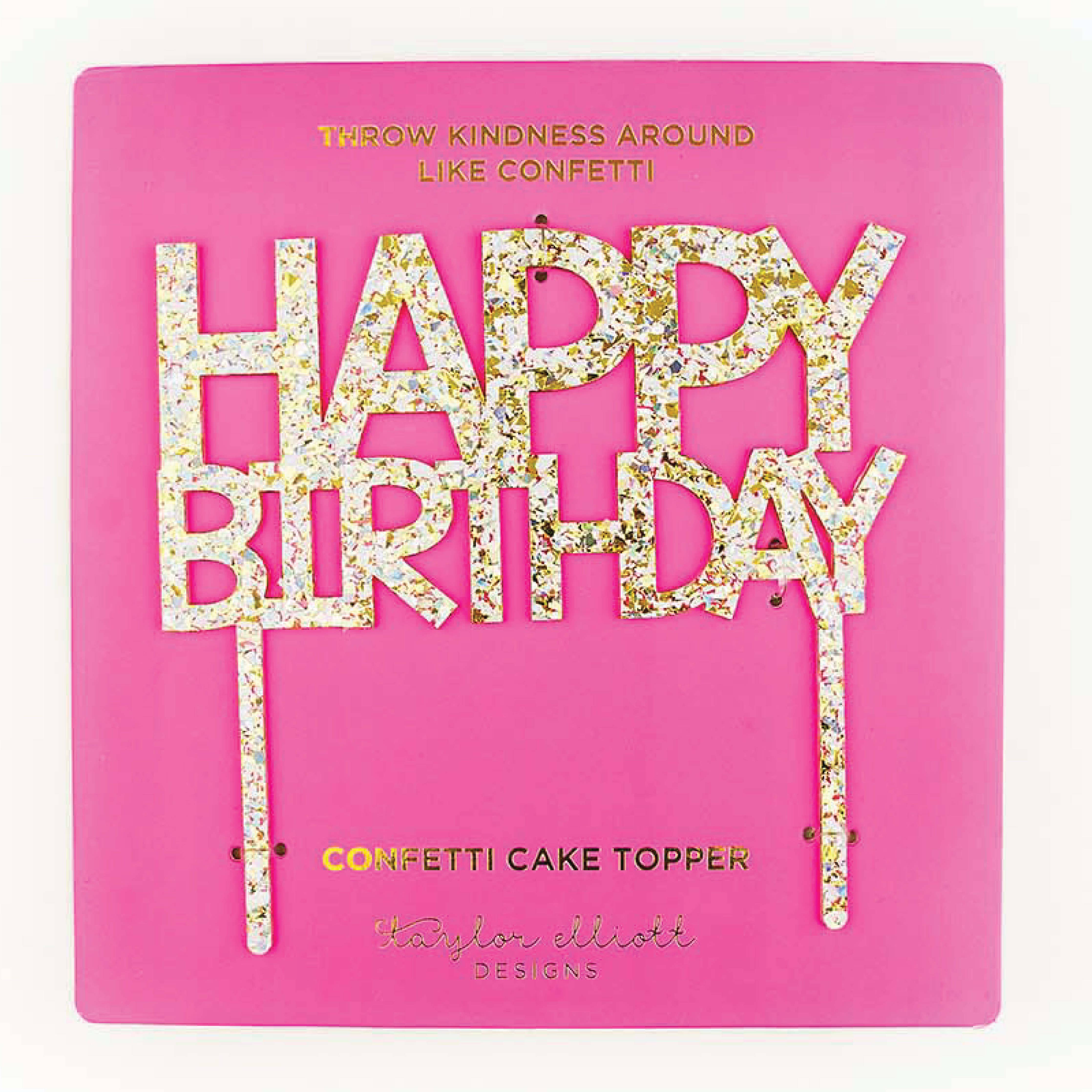 Happy Birthday Pearl Cake Topper in package